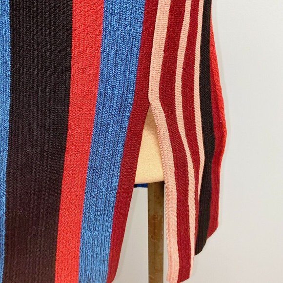 Proenza Schouler Stripped Longline Slip Vest Sweater Wool Silk Black Red Size XS - Picture 6 of 8